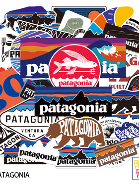 欧美户外潮牌PATA巴塔哥尼亚行李箱贴尾箱收纳盒车窗水杯防水贴纸
