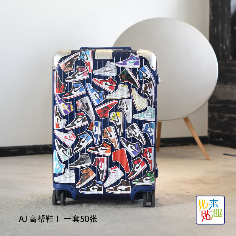 AJ高帮休闲运动耐克鞋贴纸个性潮牌行李箱旅行箱贴滑板车吉他贴画