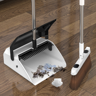 磁吸扫把簸箕组合套装防风带盖畚斗扫帚笤帚家用折叠软毛扫地神器