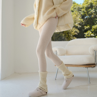 高腰纯棉羊绒蚕丝保暖棉裤 外穿女士秋冬季 高个子加长款 加绒打底裤