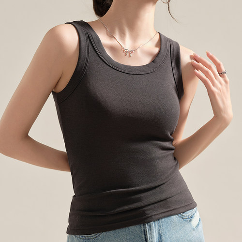背心女夏外穿2024新款无袖圆领薄