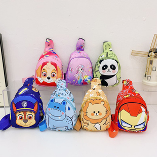 可爱女童包包卡通小熊猫儿童斜挎包美人鱼小女孩胸包小男孩零钱包