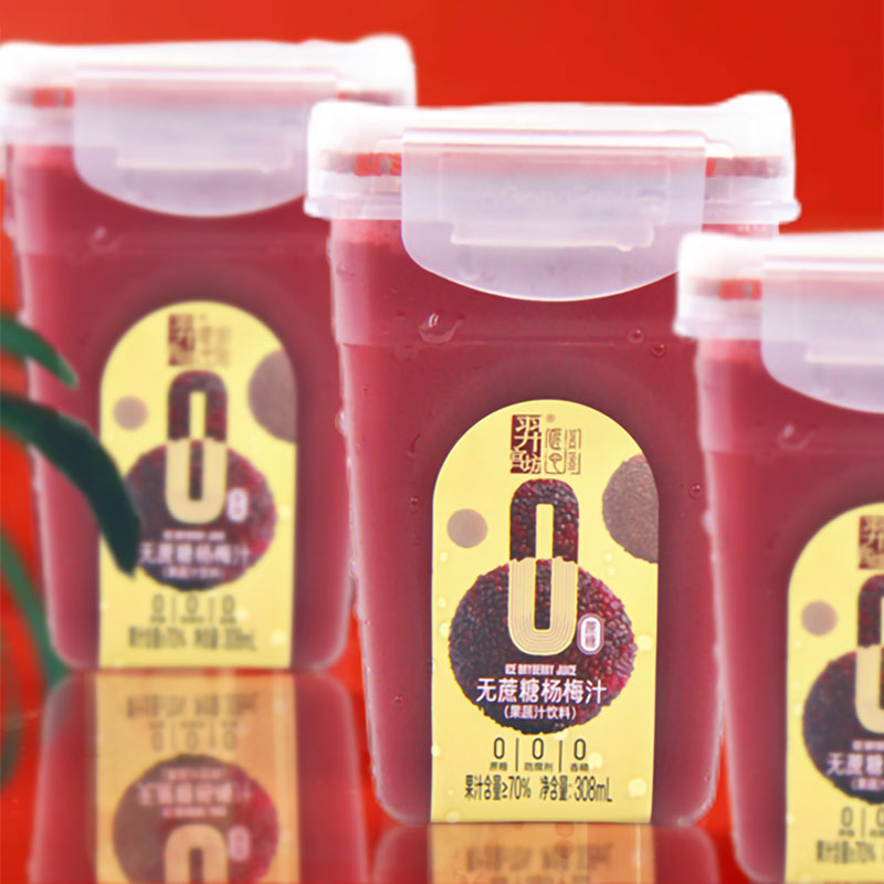 羿宫坊无蔗糖冰杨梅汁308ml瓶装