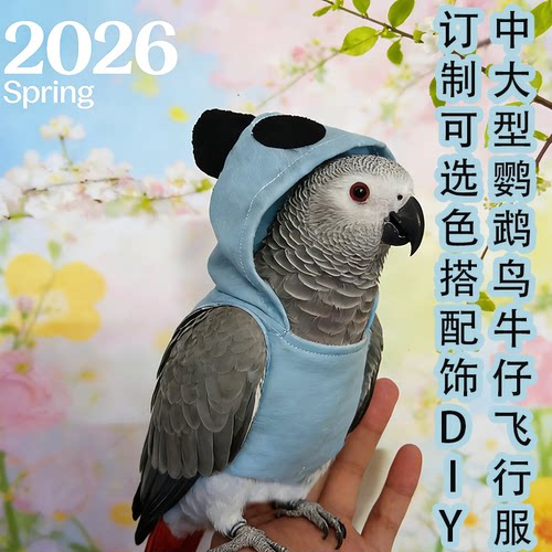 牛仔熊猫鹦鹉飞行服遛鸟服外出用
