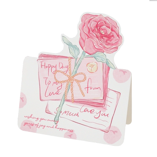 贺卡小卡片高级感情人节三八妇女38女神节教师节贺卡新年生日立体手写信毕业结婚鲜花店祝福感恩谢花束明信片