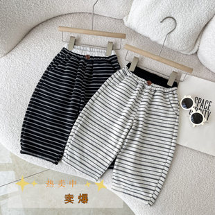 弯刀条纹裤 男女童中小童春季 条纹韩版 条纹长裤 长裤 儿童休闲裤