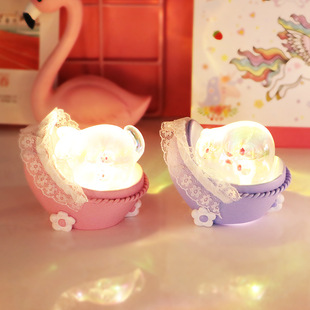 萌宠入睡小夜灯女生卧室床头柔光睡眠ins少女可爱婴儿喂奶灯礼物