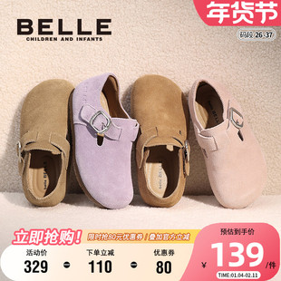 百丽童鞋时尚百搭勃肯鞋女童小女孩公主皮鞋春季舒适轻便宝宝单鞋