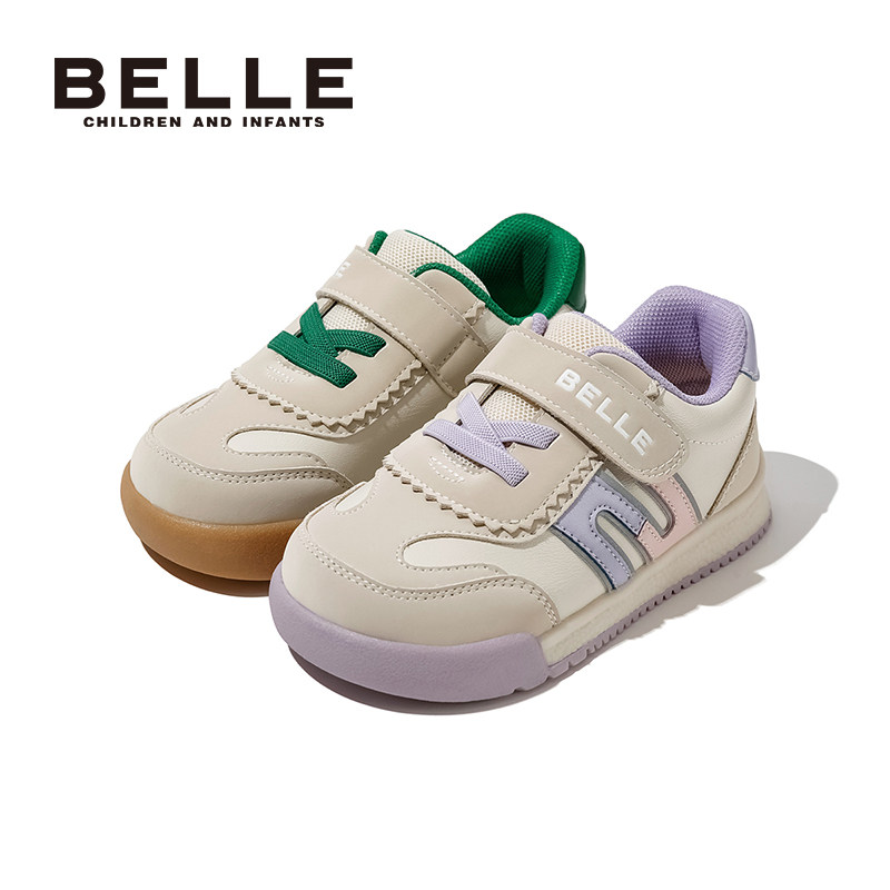 百丽童鞋女童时尚休闲板鞋男童春夏舒适透气宝宝鞋轻便软底运动鞋