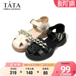 TATA他她童鞋时尚罗马鞋女童夏季透气凉鞋小女孩中大童软底公主鞋