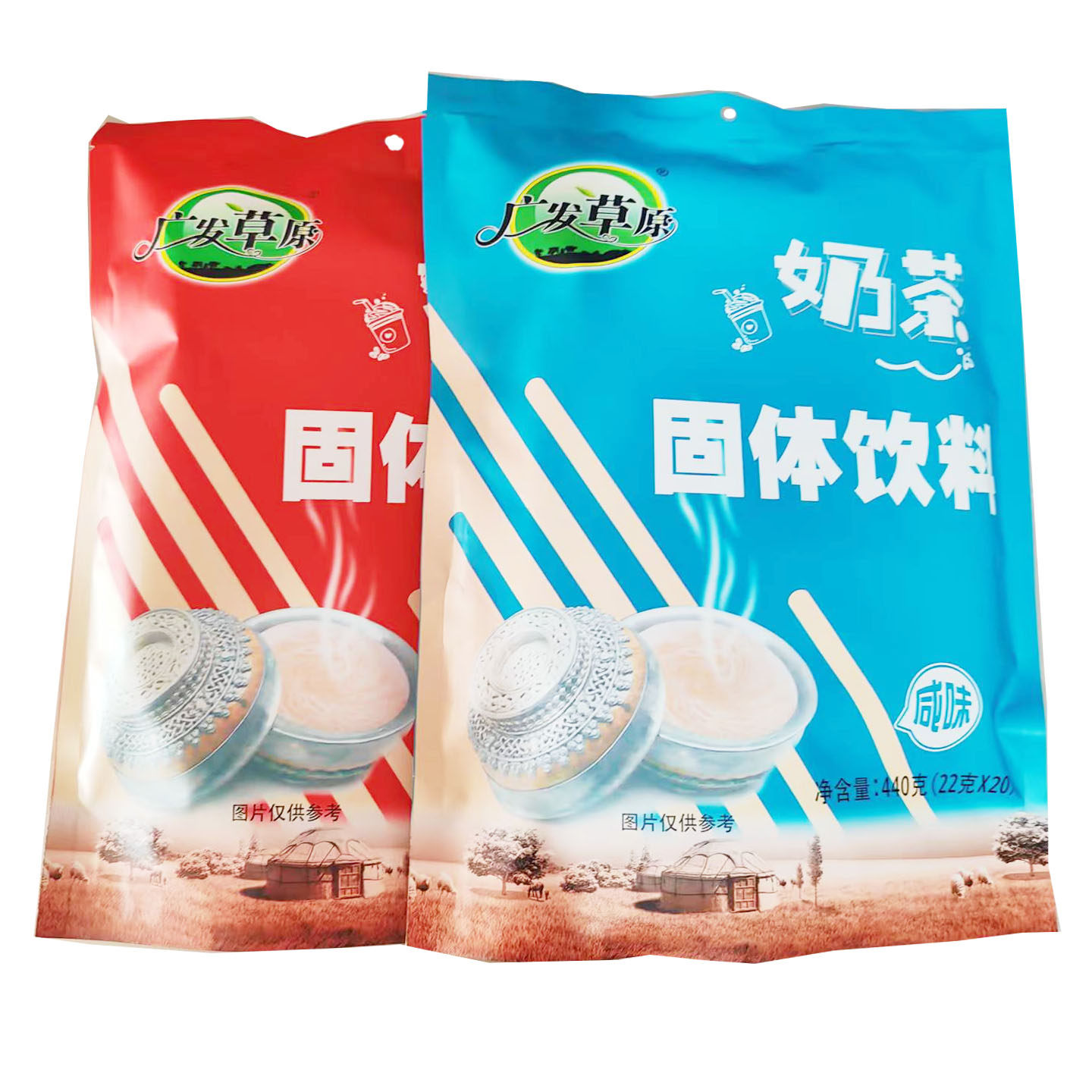 广发草原奶茶内蒙古通辽特产奶茶粉冲饮440g小包袋装速溶咸味奶茶