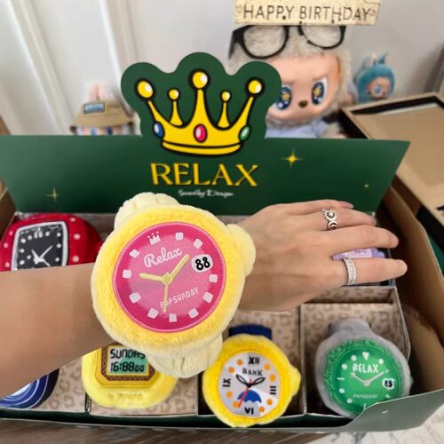 现货正品popsunday明星同款Relax手表盲盒潮玩毛绒挂件首饰礼物女