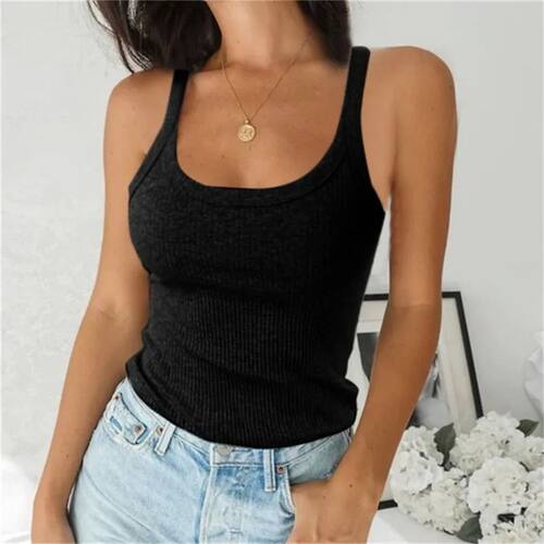 Summer solid color vest casual women's top纯色背心休闲上衣女