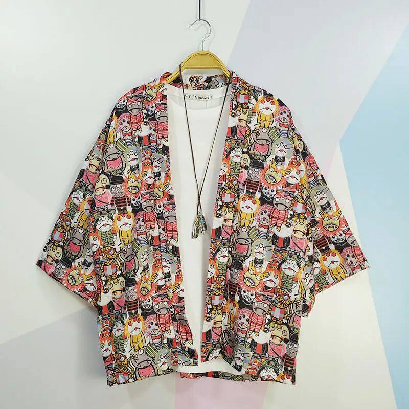 Daopao and kimono men's Harajuku style shirt道袍和服男衬衫款
