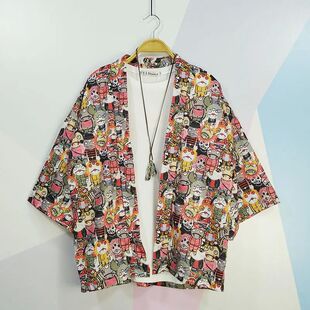 Daopao and kimono men's Harajuku style shirt道袍和服男衬衫款