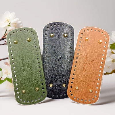 春天钩织小香风水桶包配件PU包底品质加硬百搭荔枝皮logo包底