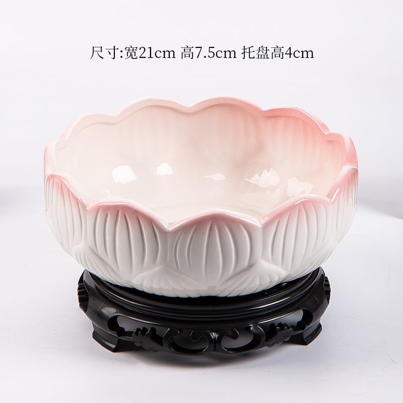 无孔水培水养花盆陶瓷睡莲碗莲