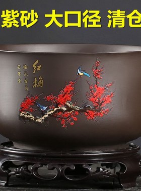 精品紫砂花盆陶瓷粗陶透气盆景盆栽兰花专用吊兰君子兰大口径特价