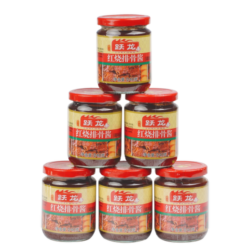 240g跃龙红烧排骨酱炸面酱披萨汉堡薯条手抓饼煎炒蘸拌酱240g6瓶