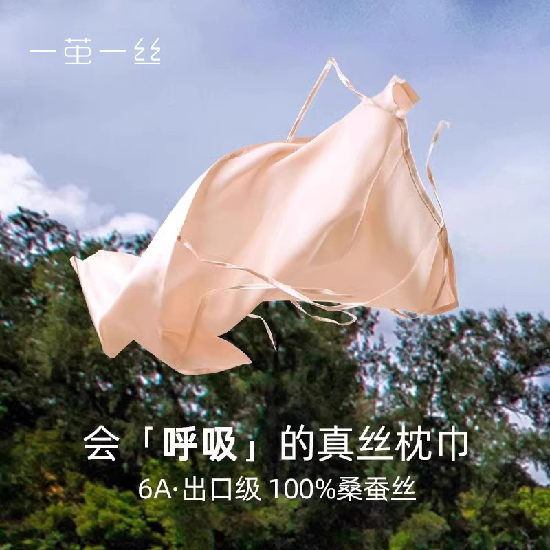 旅行推荐』一茧一丝重磅真丝枕巾桑蚕丝旅行便携单人高档苏州丝绸