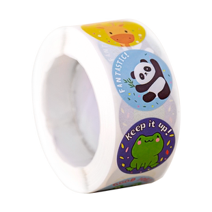 儿童奖励贴纸贴画纸表扬贴小学生幼儿园小红花自律表粘贴纸小贴画动物圆形卡通星星装饰小图案女孩不干胶