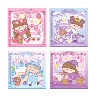 手账本少女心ins风方方本网格内页笔记本子小学生胶带女生方形手帐本新款网红可爱随身加厚小本子儿童