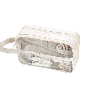 超大容量透明笔袋女孩版2026年新款初中生五层铅笔盒高中男生高颜值简约日系ins学生文具收纳笔盒女款网红