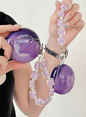 小清新渐变紫色英文字母适用华为freebudsSE2/3耳机套4E代6I华为Freebuds5i保护壳简约挂件软壳潮pro4/Clip