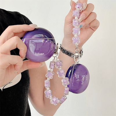 华为小清新渐变紫色英文软耳机套