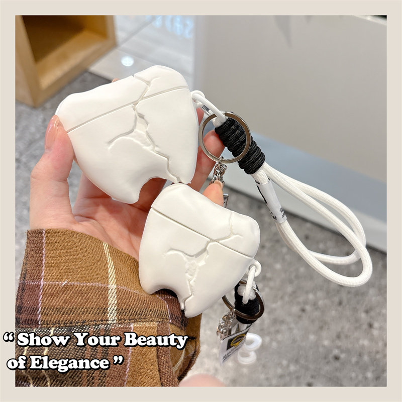 创意立体裂坏的牙裂牙齿适用airpods4代耳机套苹果三代AirpodsPro第二代保护壳Pro3立体软壳硅胶趣味情侣挂件