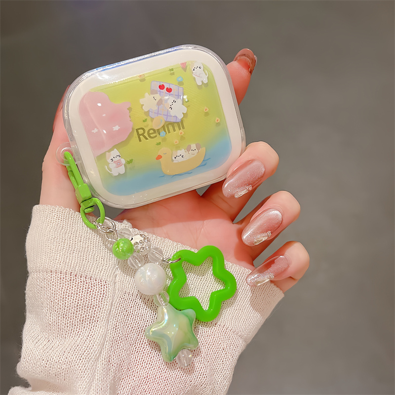 小清新立体海豚涂鸦红米耳机套潮