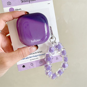 小清新眩晕抹茶字母适用三星buds2pro保护壳Buds 3pro耳机壳大理石撞色咖啡小众情侣软壳潮 FE蓝牙耳机套live