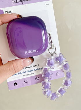 小清新眩晕抹茶字母适用三星buds2pro保护壳Buds FE蓝牙耳机套live/3pro耳机壳大理石撞色咖啡小众情侣软壳潮