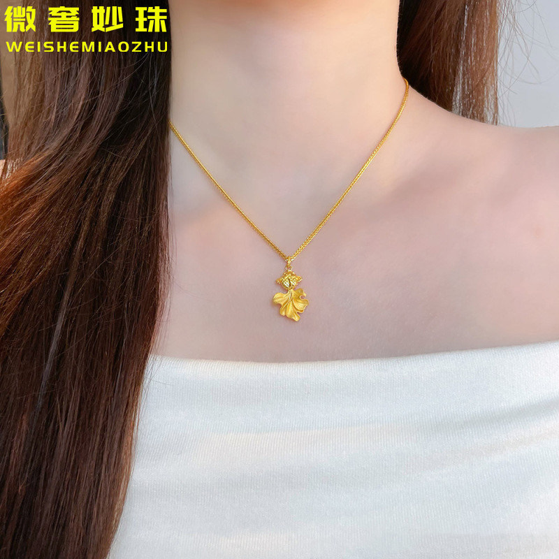 5G黄金镂空金鱼吊坠女999足金小克重气质年年有余项链挂坠送老婆图片