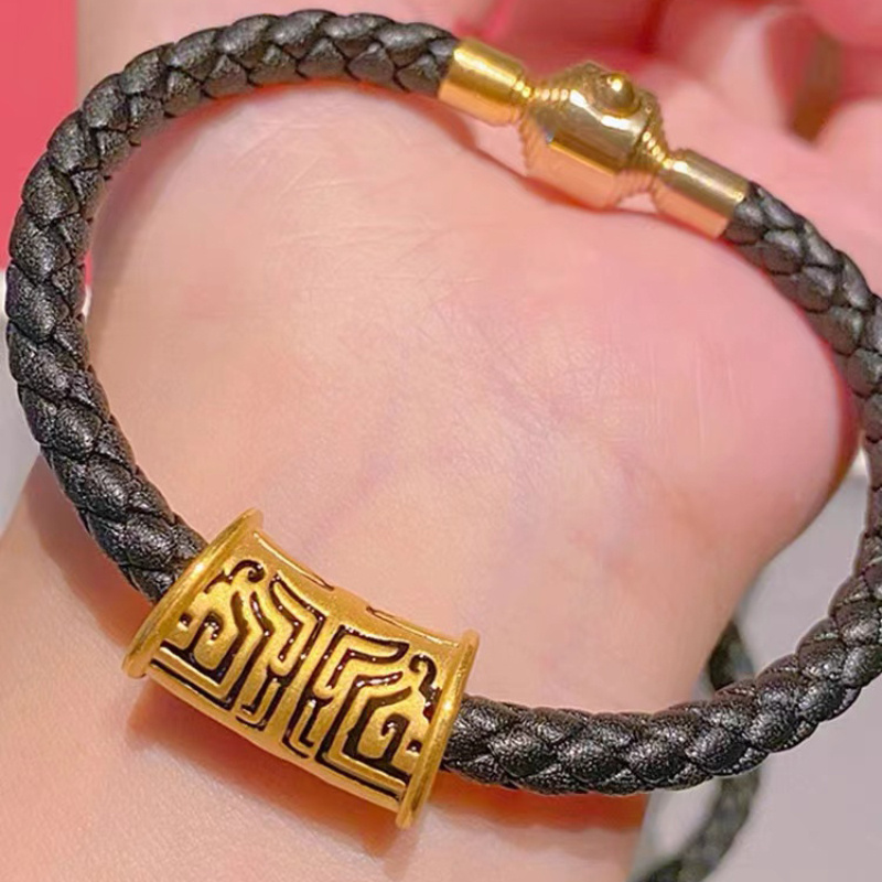 微奢妙珠女款足金黄金转运珠手链