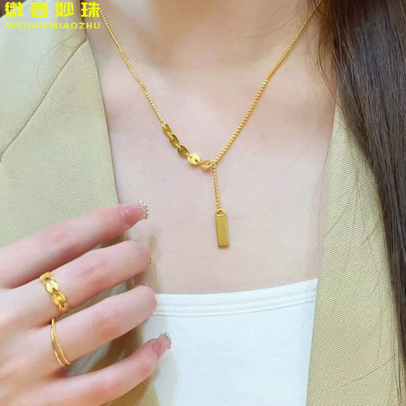 5G工艺黄金项链微奢妙珠女图片