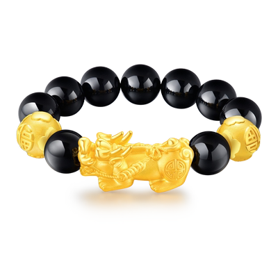 招财皮丘转运珠硬金礼物貔貅手链