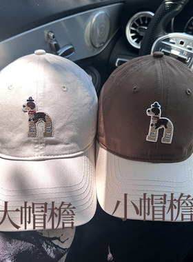 刺绣小狗大头围加大帽檐帽深帽子
