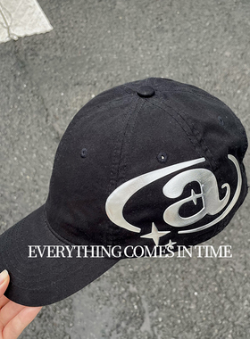 黑色嘻哈棒球帽子加大头围63CM帽子男式鸭舌帽超深顶17.5CM女烫银