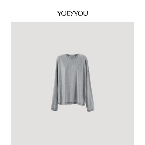 宽松圆领长袖T小众设计师品牌
