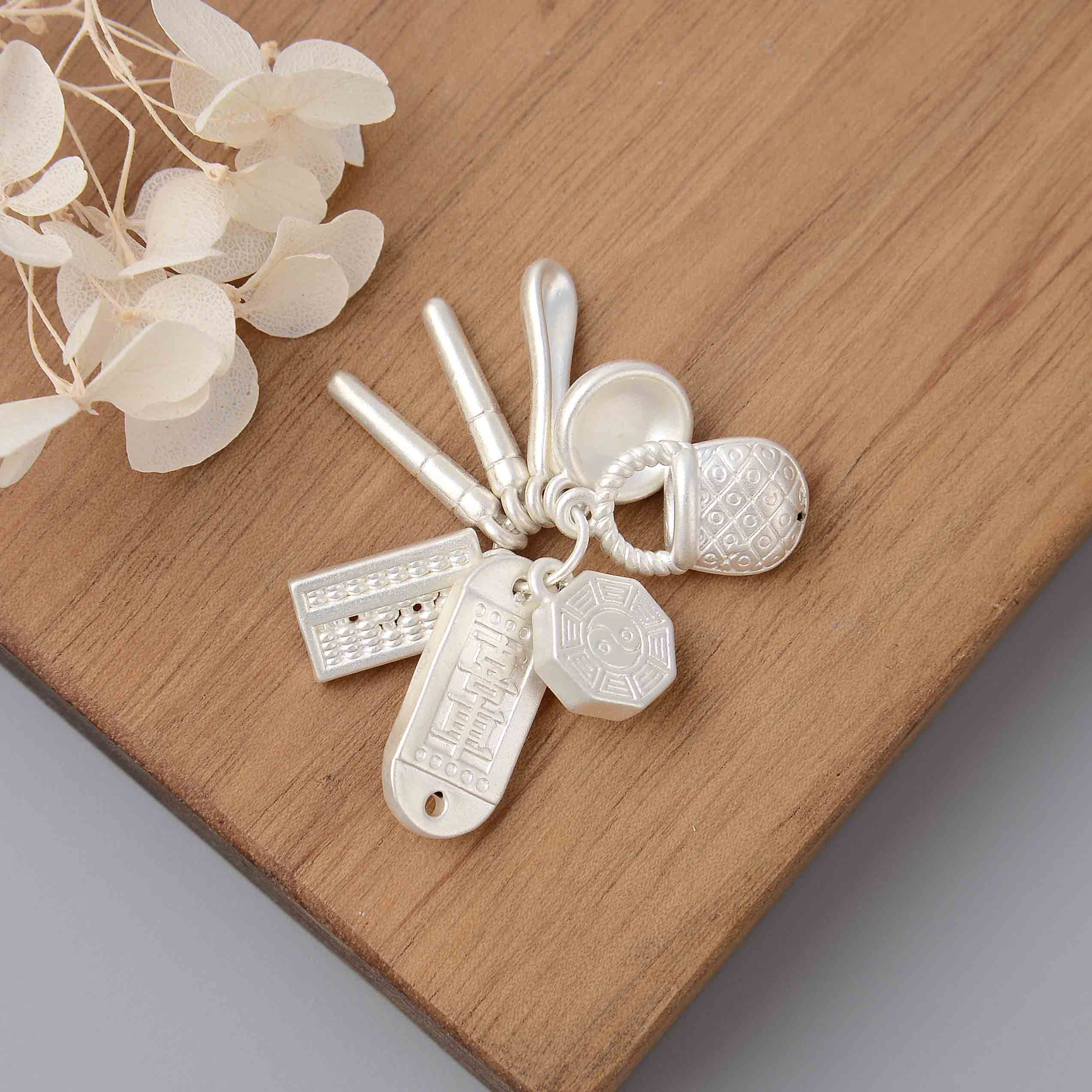 S999足银吉祥如意七宝吊坠