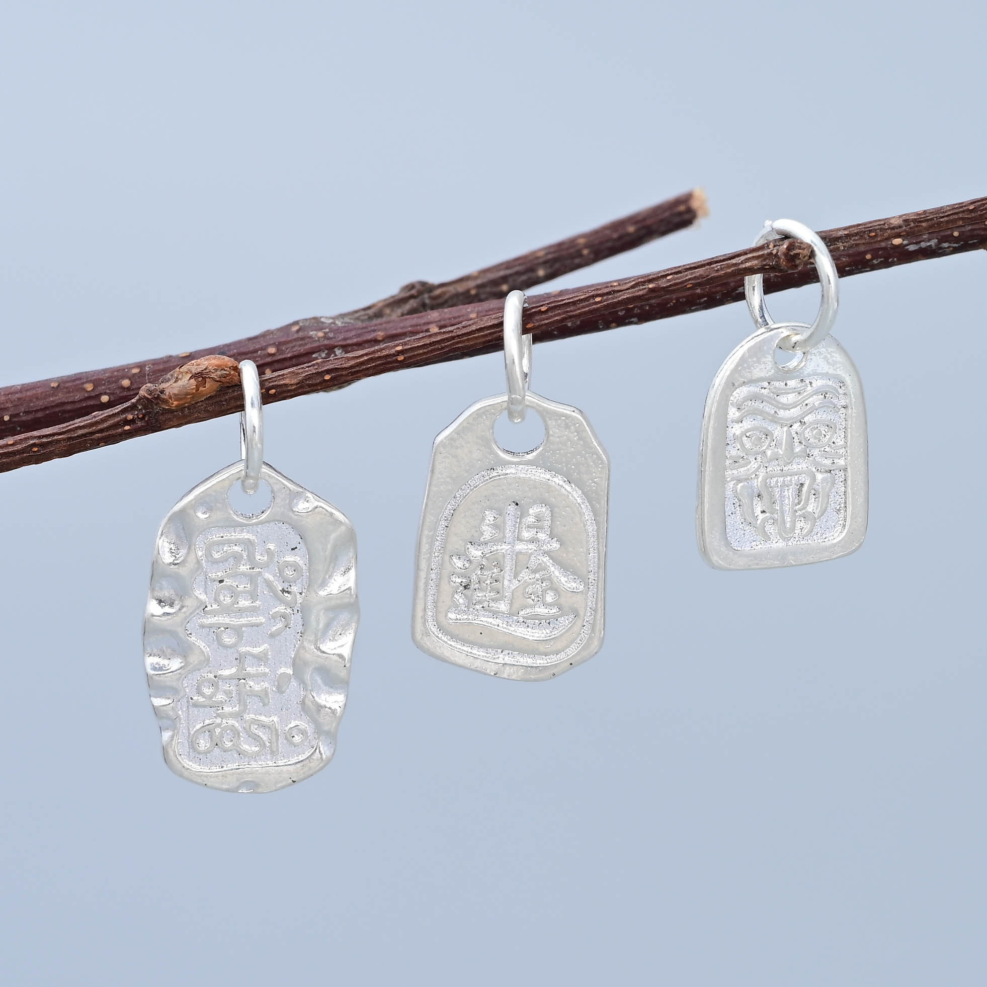 S925纯银扎基拉姆六字真言挂件 简约国潮素银DIY手串项链饰品配件,饰品/流行首饰/时尚饰品新,银饰配件,淘宝优惠券,粉丝福利购,淘宝优惠卷