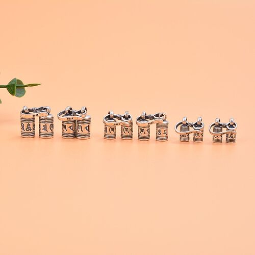 S925纯银六字真言手串扣抗过敏