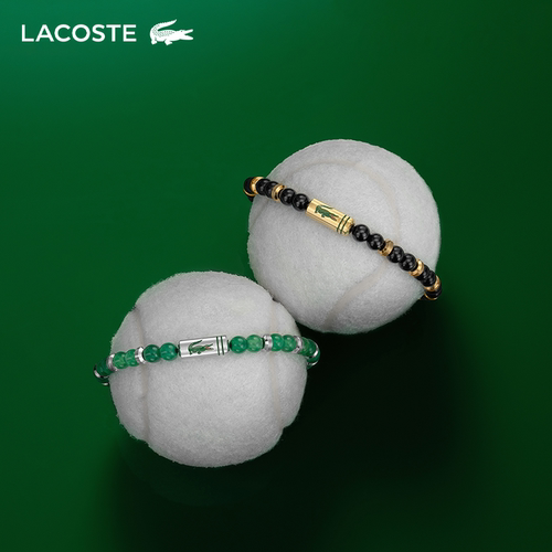 【新款】LACOSTE/鳄鱼MATCHPOINT系列串珠玛瑙钢手串手环手链