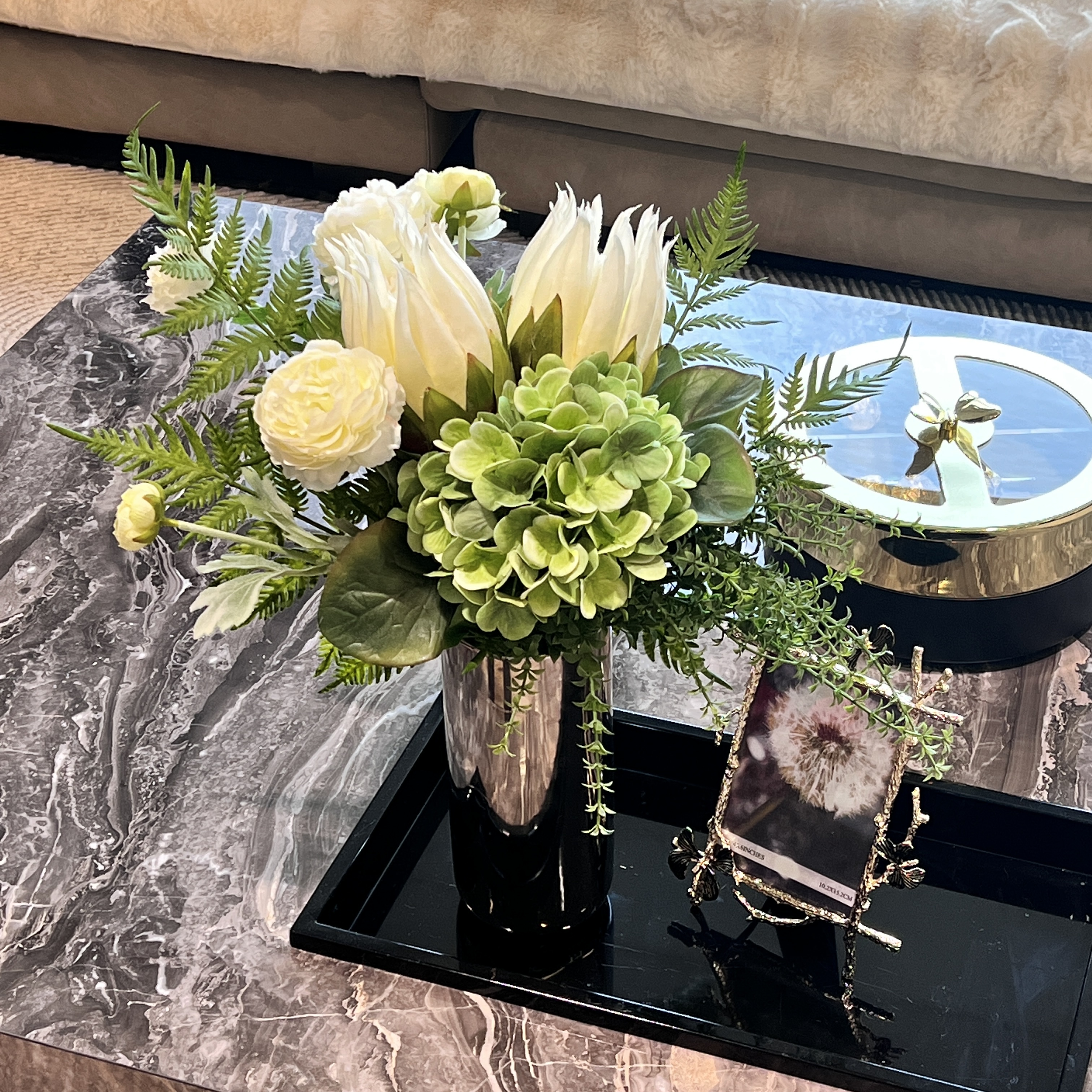 高档轻奢帝王花仿真花花束摆设