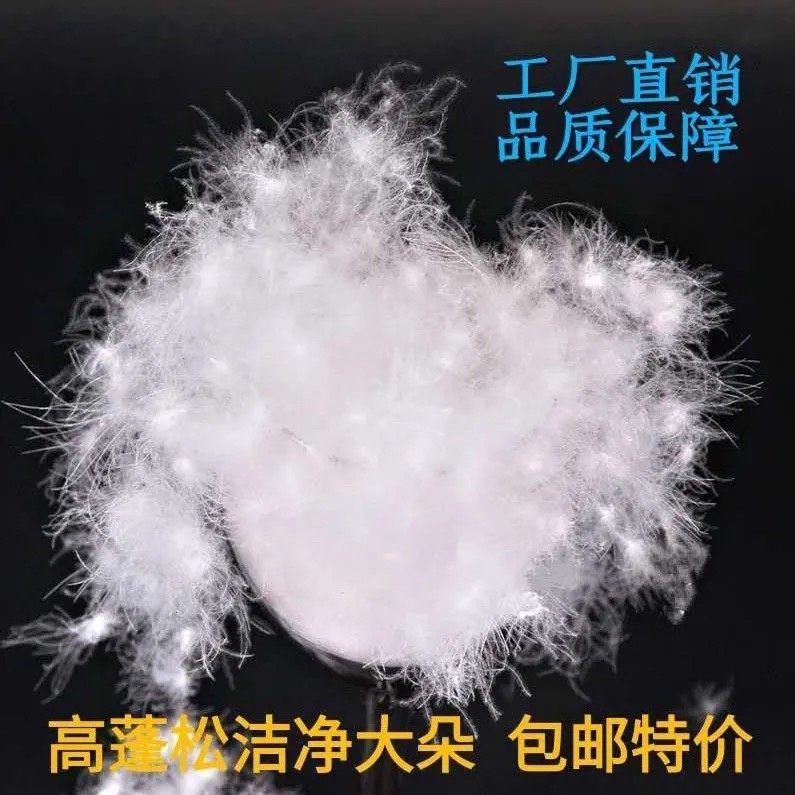 散装精洗无菌大朵95白鸭绒羽绒羽绒填充物