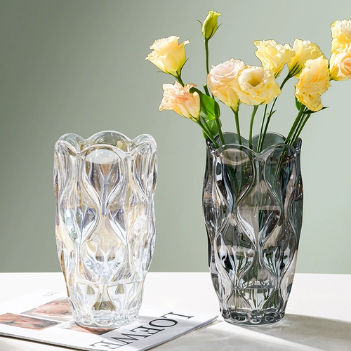 Творческий свет роскошный толстый стеклянный ваза гидропонный цветок моделирование цветочной вставки цветочная бутылка сеть