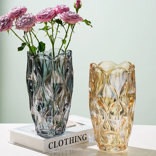 Творческий свет роскошный толстый стеклянный ваза гидропонный цветок моделирование цветочной вставки цветочная бутылка сеть