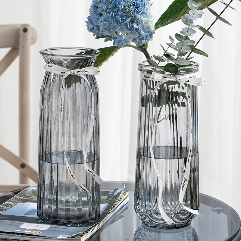 花瓶简约大号玻璃透明水养百合