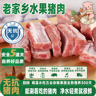 【无抗认证】老家乡水果猪肋排不含脊骨吃粮食果蔬一口香儿时味道
